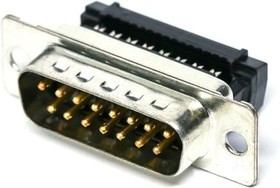 184A015-192L001, D-Sub Standard Connectors 15P MALE FLAT RIBBON IDC, GOLD FLASH