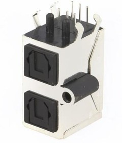 FC6842135TR, Optical Connector with Cover, Right Angle, Socket, Black / Silver