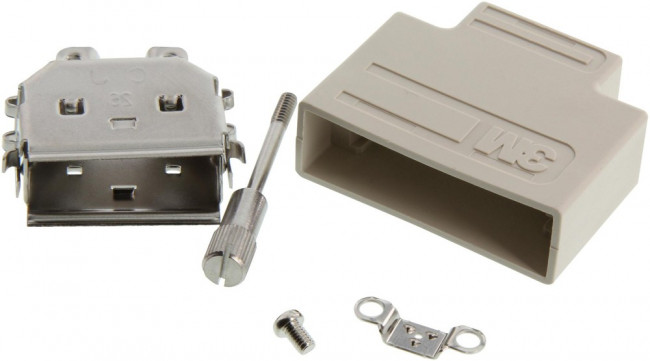 10326-32J0-000, 103 Series Copolyester Elastomer, Steel D Sub Backshell, 26 Way, Strain Relief