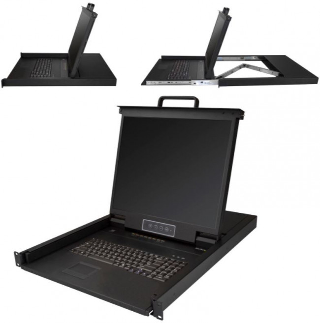 RKCONS1908K, 8 Port PS/2, USB VGA Console, 1280 x 1024 Maximum Resolution