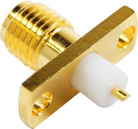 HYR-1144 (GSA-1144), Разъем SMA, гнездо, фланец 2 отверстия (Panel jack)