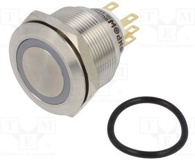 LAS1GQ25-11EG12VS, Переключатель: антивандальный, Пол: 2, SPDT, 3A/220ВAC, 5A/24ВDC