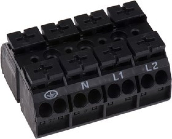 862-1504, 862 Series Terminal Strip, 4-Way, 32A, 20 12 AWG, Wire, Push-In Cage Clamp Termination