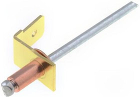 387811.60, Наконечник: плоский, 6,3мм, 0,8мм, "папа", с медной заклепкой