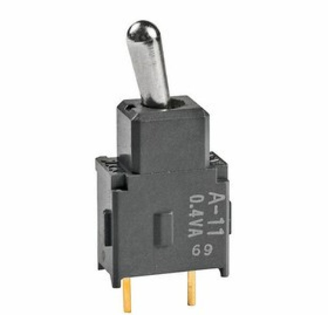 A11JP, Toggle Switches SPST ON-OFF .248 BAT STRT PC .4VA A11JP, Toggle Switches SPST ON-OFF .248 BAT STRT PC .4VA