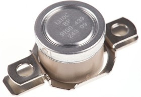2455RP 9100-439 L110C, Bi-Metallic Thermostat, Opens at +110°C, Closes at +95°C, +186°C Max, NC, Automatic Reset