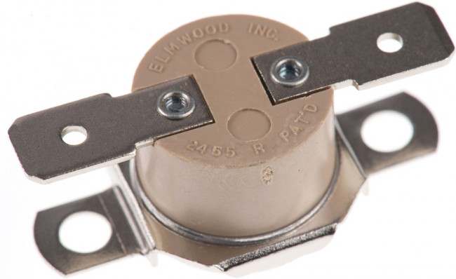 2455RP 9100-439 L110C, Bi-Metallic Thermostat, Opens at +110°C, Closes at +95°C, +186°C Max, NC, Automatic Reset