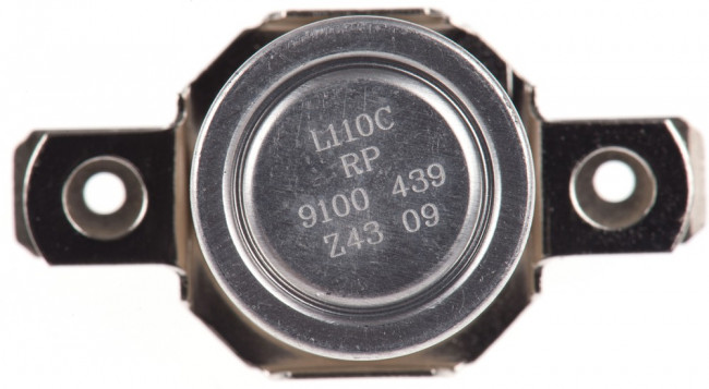 2455RP 9100-439 L110C, Bi-Metallic Thermostat, Opens at +110°C, Closes at +95°C, +186°C Max, NC, Automatic Reset