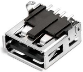 629104151021, USB Connectors WR-COMUSB SMT TypeA Horiztl w/Pegs