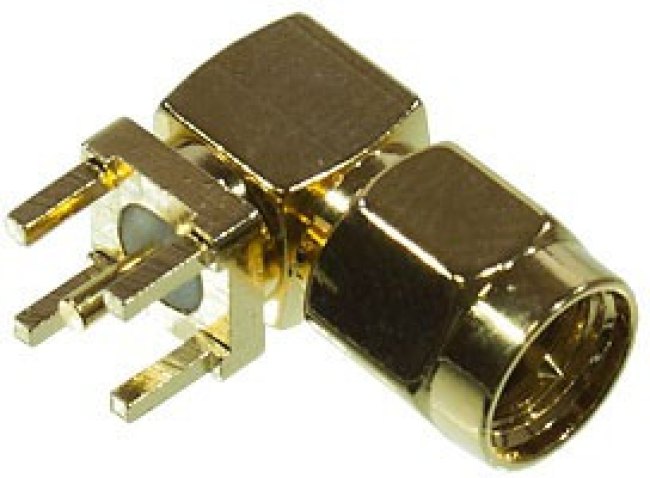 L-KLS1-SMA015, разъем угловой SMA вилка 50Ом на плату