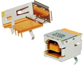 KUSBXHT-AS1N-O-HRF, USB Connectors USB PCB ORNGE R/A A-TYPE HIGH TEMP