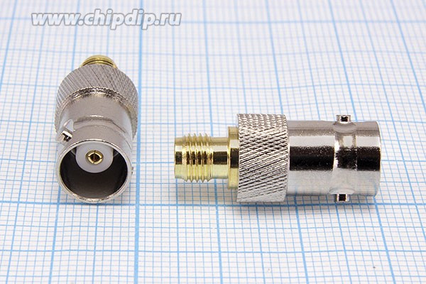 Высокочастотный переходник гнездо BNC на гнездо SMA; Q-15876 гн BNC-гн SMA
