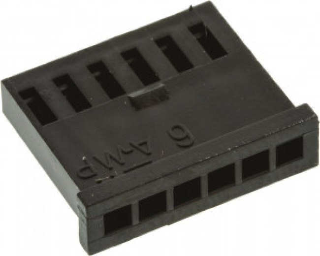 280360, Conn Housing RCP 6 POS 2.54mm Crimp ST Cable Mount Black Bag