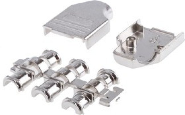MHDM35-9-K, MHDM35 Series Zinc Angled D Sub Backshell, 9 Way, Strain Relief MHDM35-9-K, MHDM35 Series Zinc Angled D Sub Backshell, 9 Way, Strain Relief