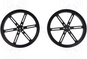 POLOLU-1435, Колесо, черный, Ось: D профиль, Кол-во шт: 2, на корпус, d: 90мм