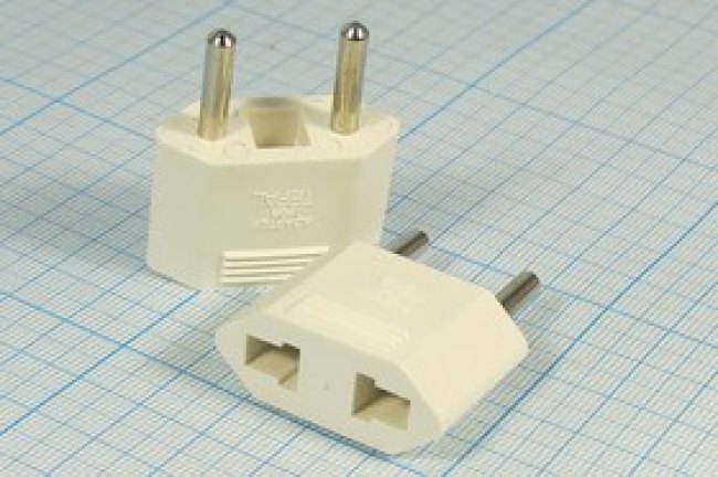 Разъем питания AC переходник вилка-розетка, 2P19-2HP,10 A, FD-1963, белый