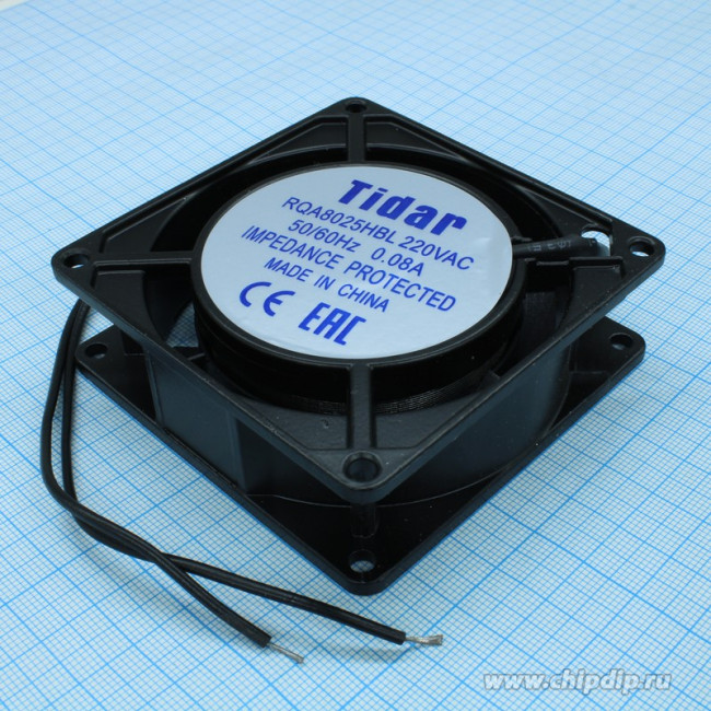 RQA 8025HBL 220VAC, Осевой вентилятор AC с подшипником качения RQA, 80х25, HBL, 220 В RQA 8025HBL 220VAC, Осевой вентилятор AC с подшипником качения RQA, 80х25, HBL, 220 В