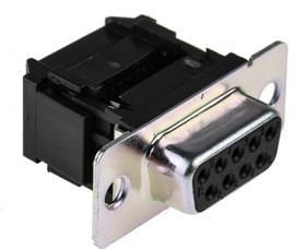 9 Way Right Angle Cable Mount D-sub Connector Socket, 2.77mm Pitch