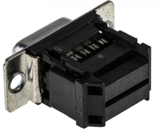 9 Way Right Angle Cable Mount D-sub Connector Socket, 2.77mm Pitch