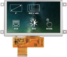 RVT50AQTFWN00, TFT Displays &amp; Accessories 5.0", RGB, frame, no touch