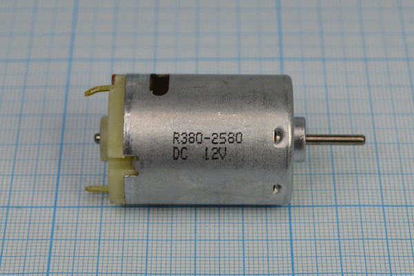 Двигатель постоянного тока 12В, 16800 об/мин; №двиг97 двиг 12В\12Вт\лев\16800\ 27,8x42,6m57\R380-2580\