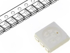 WW-FCE50TC-Q1, Светодиод, SMD; 5050,PLCC6; RGB; 5x5x1,6мм; 120°; Версия: трехцветный