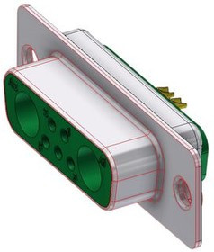 DTS7W2SZ/2, D-Sub hybrid-socket, Socket, 7W2, Soldering Lugs