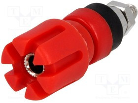 CL159719, Гнездо, "банан" 4мм, 30А, 60ВDC, 48мм, красный, никелированные