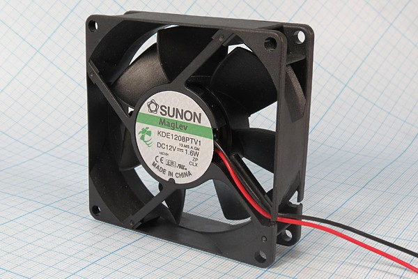 Вентилятор Sunon KDE1208PTV1 80x25мм 12V 1.6W 0.15A 2pin