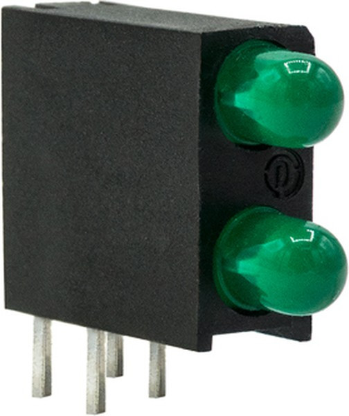 553-0222F, LED Circuit Board Indicators GREEN DIFFUSED LOW CURRENT