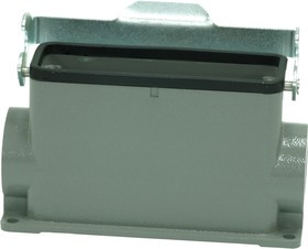 MP009424, Разъем для тяжелых условий, Основа, сквозной монтаж с гайкой, ввод сбоку, Корпус из Алюминия