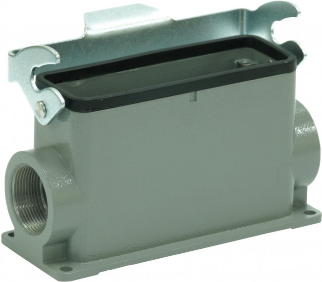 MP009424, Разъем для тяжелых условий, Основа, сквозной монтаж с гайкой, ввод сбоку, Корпус из Алюминия MP009424, Разъем для тяжелых условий, Основа, сквозной монтаж с гайкой, ввод сбоку, Корпус из Алюминия