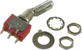 7101K2ZQE, Рычажный переключатель, Вкл.-Никакой-Вкл., SPDT, Без Подсветки, Серия 7000, Панель, 5 А