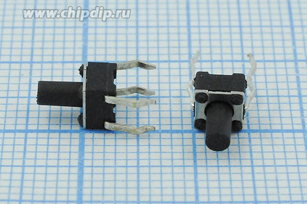 Тактовая кнопка, 4.5x 4.5x 7.0 мм, высота толкателя 4.2мм, NO; №802 D ПКнТакт 4,5x 4,5x 7,0\h 4,2\\NO\\4PF\TC-0010\