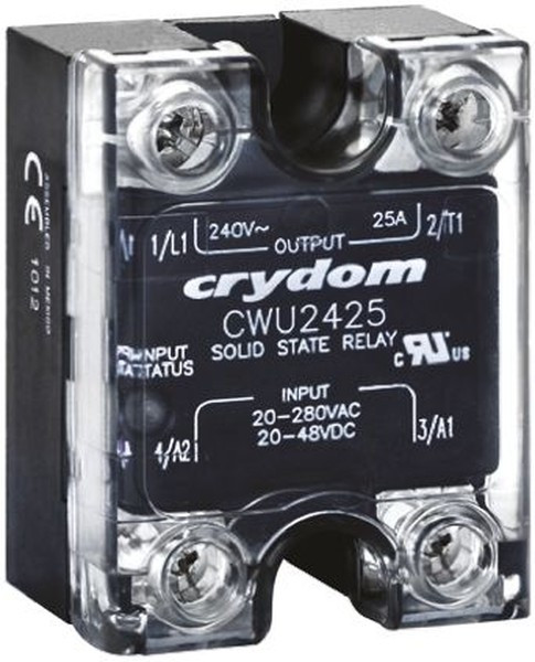 CWU2450-10, CW24 Series Solid State Relay, 50 A Load, Panel Mount, 280 V ac Load, 48 V dc, 280 V ac Control CWU2450-10, CW24 Series Solid State Relay, 50 A Load, Panel Mount, 280 V ac Load, 48 V dc, 280 V ac Control