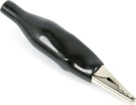 AG-103A-C (8-0025 black), Зажим "Крокодил" с изолятором черный, 3А, 26.5мм