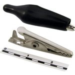 AG-103A-C (8-0025 black), Зажим "Крокодил" с изолятором черный, 3А, 26.5мм