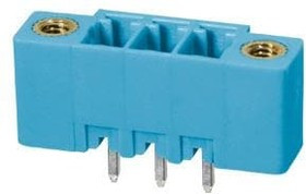 TBP02R2W-381-03BE, Pluggable Terminal Blocks Terminal block, pluggable, w screw lock, 3.81, receptical, 3 pole, blue