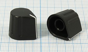 Ручка круглая диаметр 16мм, диаметр регулятора 6.0мм, пластик, черный, CP-AX-6-T3;№9926 ручка d6,0z3