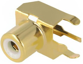 936, RCA Phono Connectors WH Snapfit 90deg PC Gold Plate .571x.465