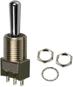 M2012B2B1G01, Toggle Switches ON-ON .689 LRG BAT 12MM BSHNG SLDR LUG