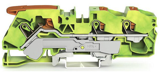 2116-5307, Клеммная колодка на DIN рейку, Ground, 3 вывод(-ов), 20 AWG, 6 AWG, 16 мм², Зажим, 76 А