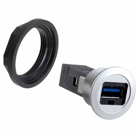 09454521902, Гнездо USB 3.0 A/A 22мм IP20 Цвет серебристый Серия har-port