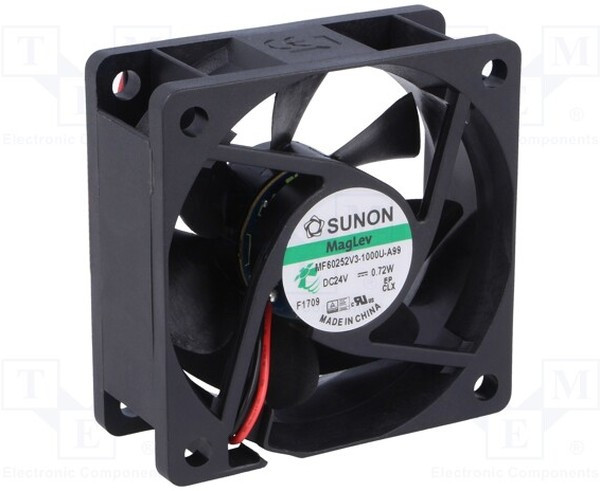 MF60252V3-A99-A, Вентилятор осевой, 24В DC, 60x60x25мм, подшипник Vapo, 27,18куб.м/ч, 16,7 дБА MF60252V3-A99-A, Вентилятор осевой, 24В DC, 60x60x25мм, подшипник Vapo, 27,18куб.м/ч, 16,7 дБА