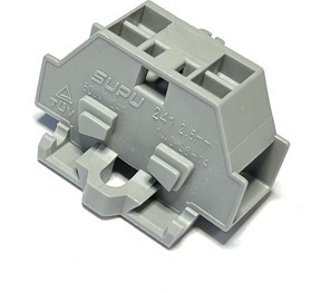 241331, Клемма с крепёжным фланцем, пруж., 4-пров, серая