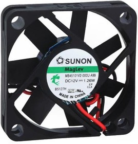 MB45101V2-000U-A99, Вентилятор осевой, 12В DC, 45х45х10мм, 0.105А, 1.26Вт, Vapo, 5000об/мин, 2 провода