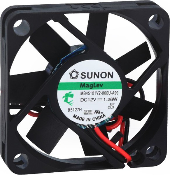 MB45101V2-000U-A99, Вентилятор осевой, 12В DC, 45х45х10мм, 0.105А, 1.26Вт, Vapo, 5000об/мин, 2 провода