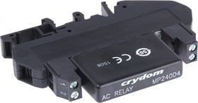DRA1-MP240D4, DRA1-MP Series Solid State Interface Relay, 32 V Control, 4 A rms Load, DIN Rail Mount