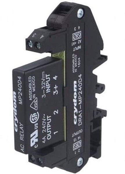 DRA1-MP240D4, DRA1-MP Series Solid State Interface Relay, 32 V Control, 4 A rms Load, DIN Rail Mount