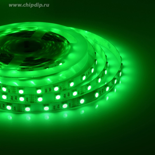 17BL (5050-60LED-IP20-RGB), Лента светодиодная, RGB, 12В, 14.4Вт/м, 60SMD(5050)/м, 700Лм/м, IP20, 10мм, цена за катушку 5м